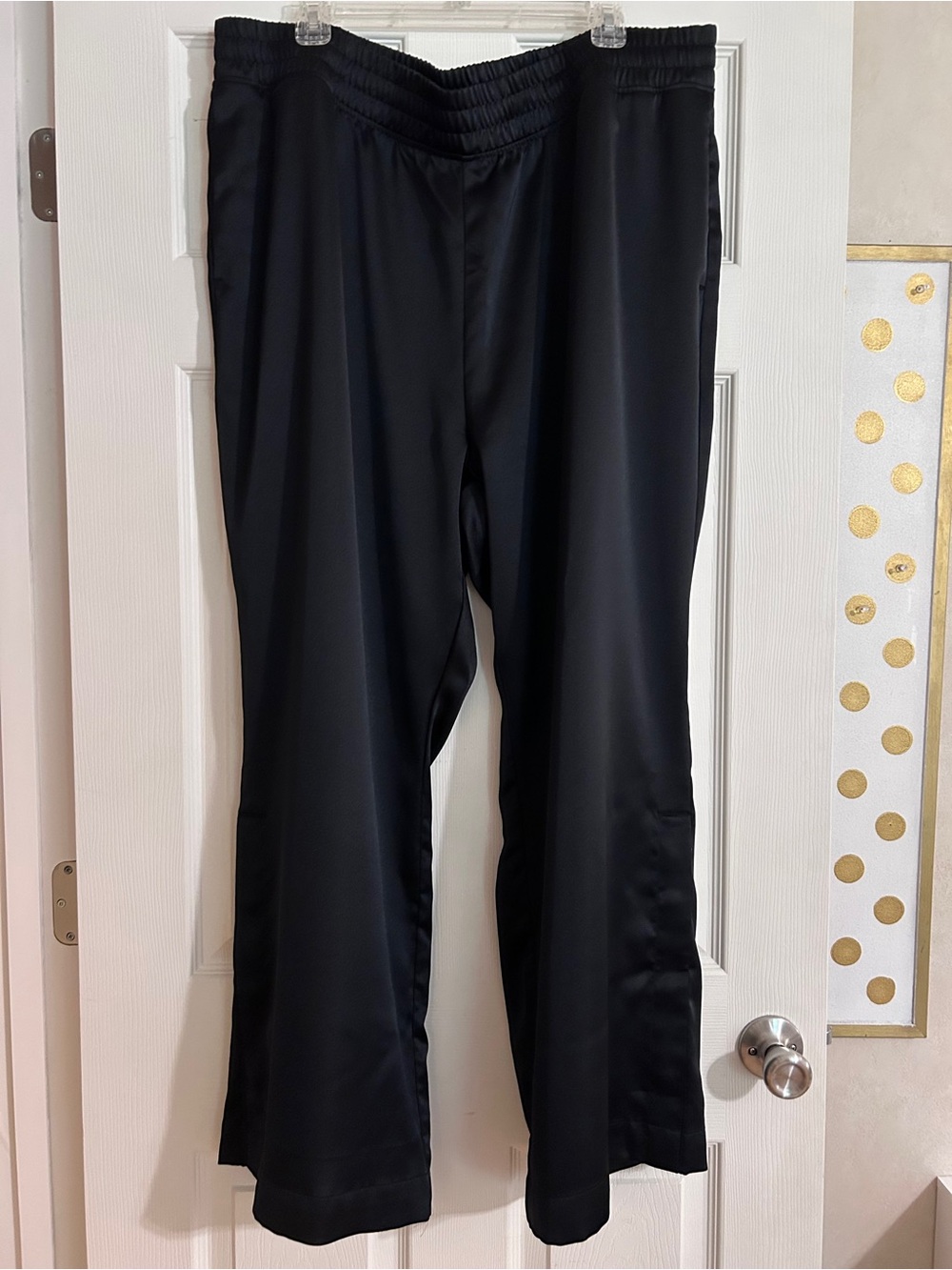 Old Navy Black Satin Track Pants
